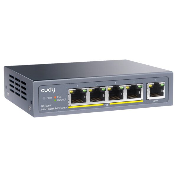 Unmanaged Switch Gigabit POE+ 5 porte, GS1005P - immagine 4