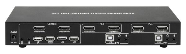 Switch KVM 2 porte DisplayPort1.2 per doppio Monitor - immagine 3
