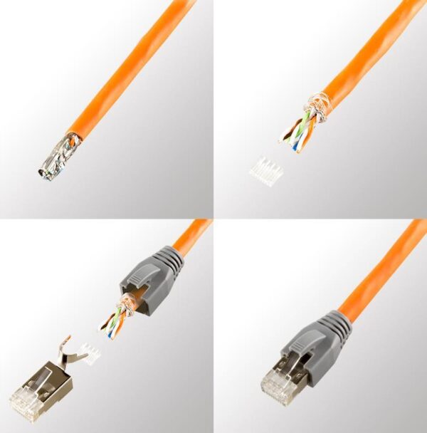 Plug Cat. 6A RJ45 Schermato STP per Cavo Rigido/Flessibile Cat.6/6A/7 10pz - immagine 4