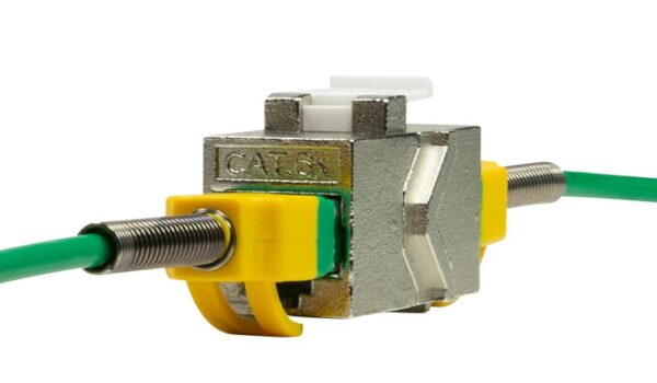 Accoppiatore Cat.6A Keystone 2xRJ45 STP Larghezza solo 14,6 mm Silver - immagine 3