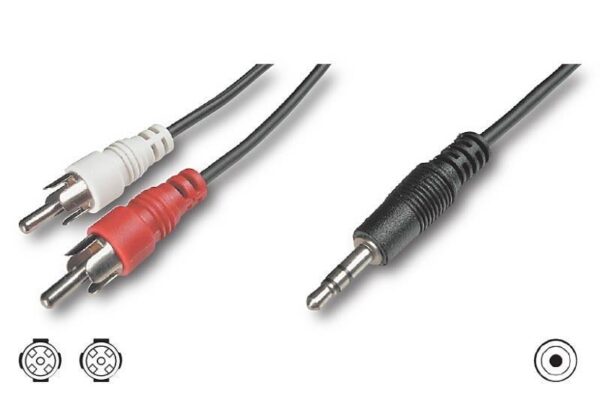 Cavo Stereo Jack 3, 5 mm a 2 x RCA maschio 3 mt - immagine 4