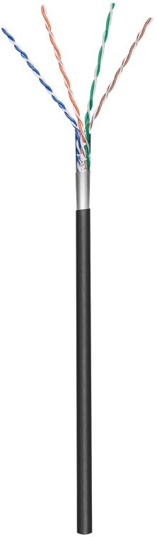 Matassa F/UTP Cavo Cat.5E CCA 100m Flessibile da Esterno Nero - immagine 4