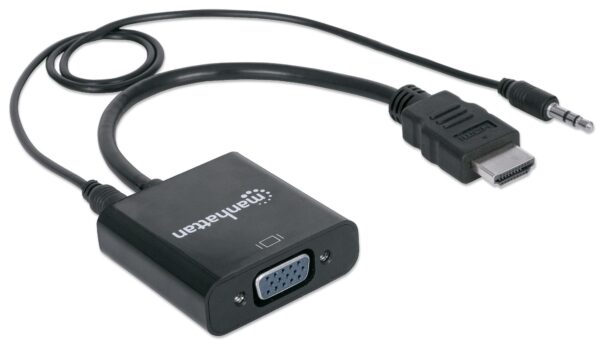 Cavo Convertitore da HDMI a VGA con Audio e MicroUsb 30cm Nero - immagine 4