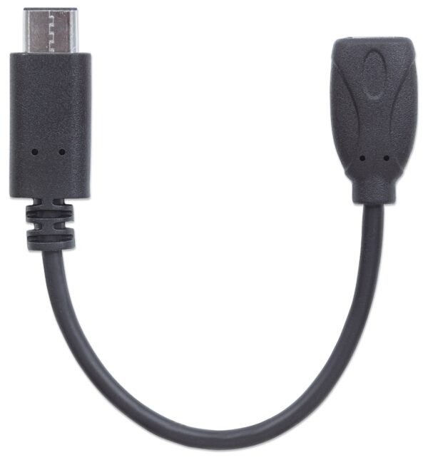 Cavo HiSpeed USB MicroB Femmina / USB-C Maschio 0,15m Nero - immagine 4