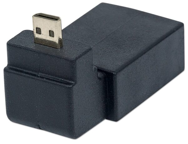Adattatore HDMI A Femmina / Micro D Maschio Angolato Nero - immagine 4