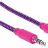 Cavo Audio con Guaina Intrecciata 1m Viola/Fucsia con Blister - immagine 4