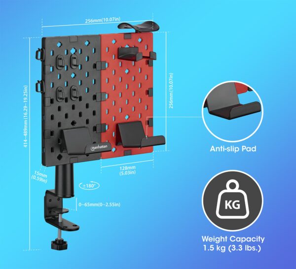 Organizer da Scrivania con Pannello Forato e Supporto per Accessori - immagine 4