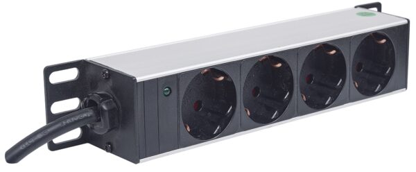 Multipresa Schuko 4 posti da Rack 10'' con Spina Schuko Angolata 1U - immagine 4