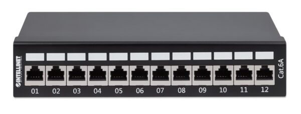 Pannello Patch 12 Posti Cat6a Schermato da Scrivania Nero - immagine 4