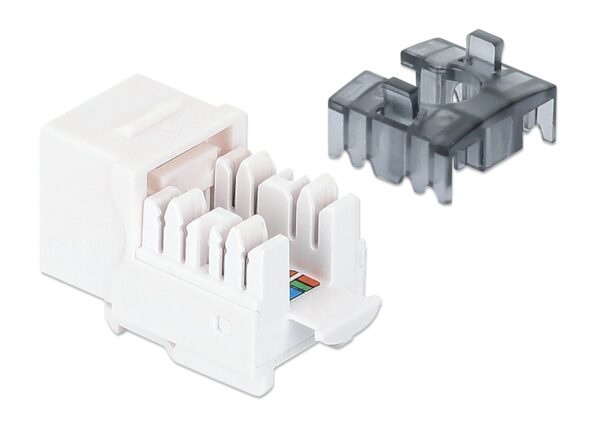 Frutto Keystone Slim Cat.6 per Cavo Rigido con Supporto Punch-Down 25 pz Bianco - immagine 3