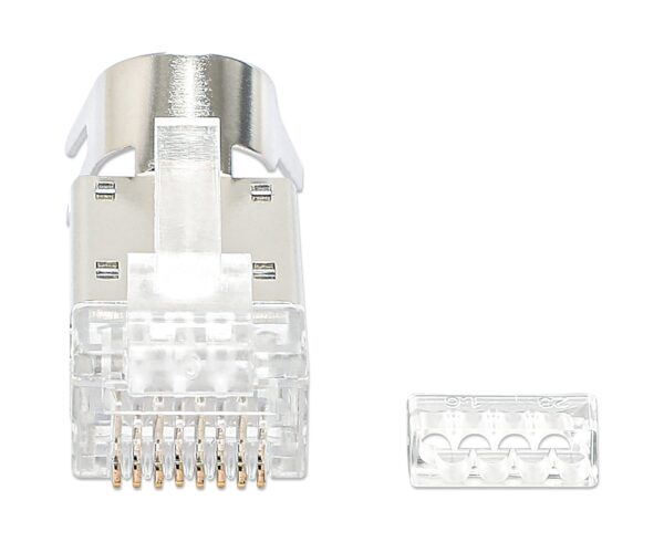 Confezione 50 Plug RJ45 STP per Cavo Rigido Flessibile Cat.6A STP - immagine 4