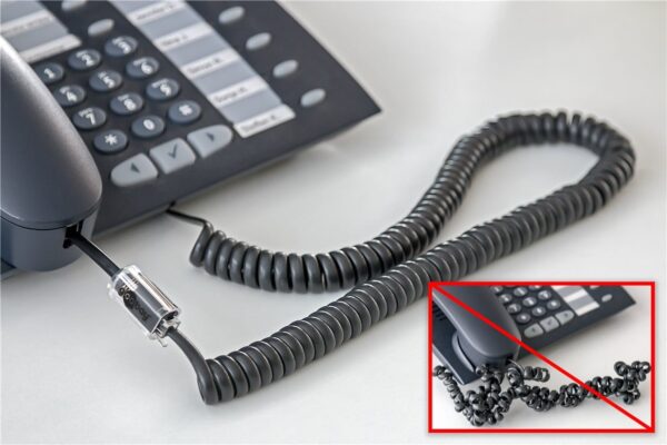 Plug Telefonico RJ10 Antiattorcigliamento per Cornetta con Cavo 30mm - immagine 4