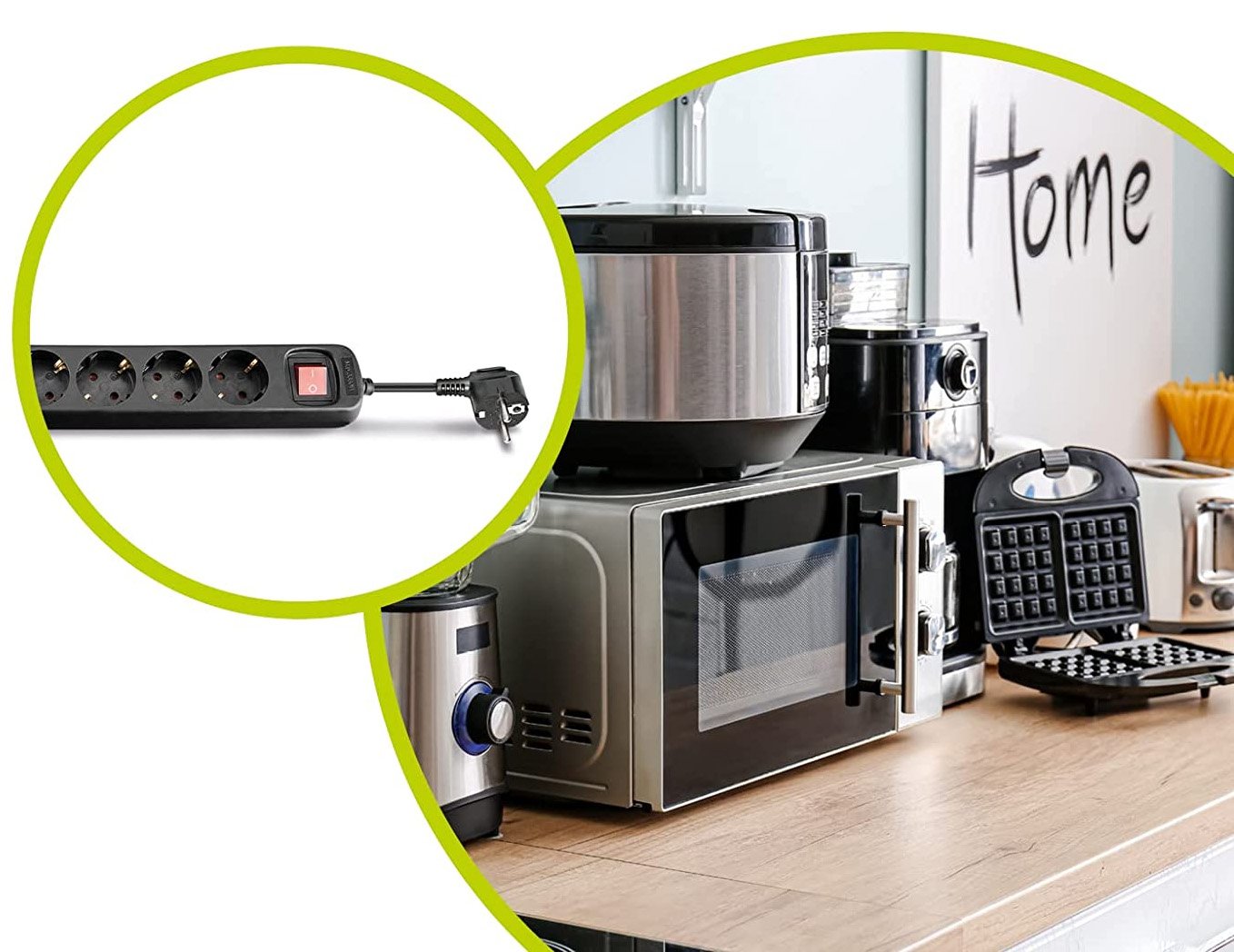 Presa Multipla a 6 Posti Schuko con Cavo 1,5m Nero - immagine 3