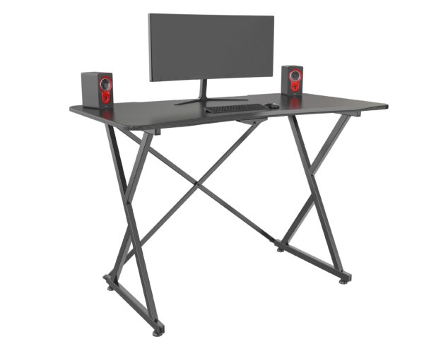 Scrivania Gaming Ergonomica Tavolo da Gioco per PC 110 cm Nero - immagine 4