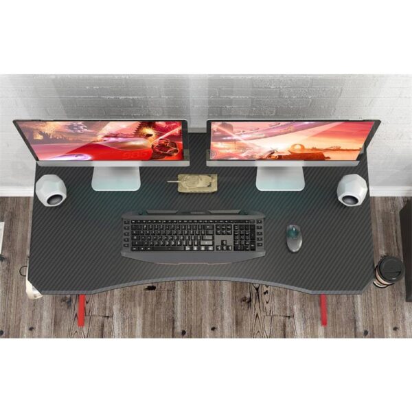 Scrivania Gaming Ergonomica Tavolo Gioco con Porta Bicchiere e Cuffie - immagine 4