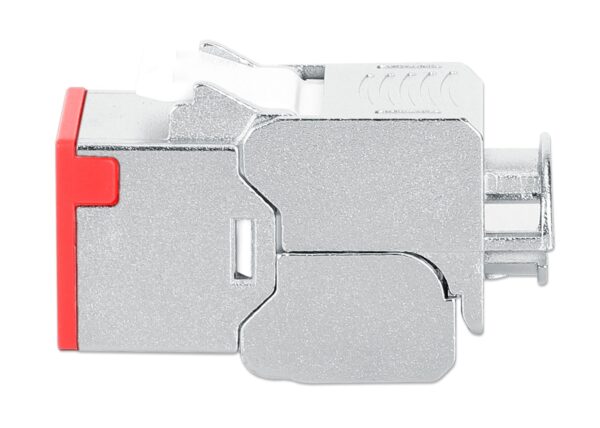 Frutto Keystone RJ45 Cat.6A 10G Slim STP Toolless Rosso - immagine 5