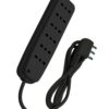 Multipresa 6 Posti con Spina Italiana Angolata Nero