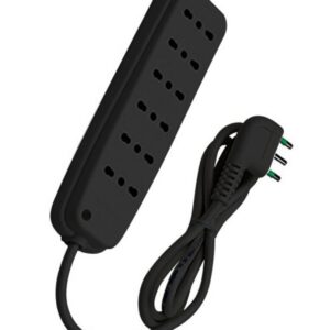 Multipresa 6 Posti con Spina Italiana Angolata Nero