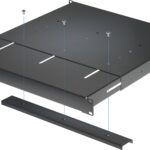 Mensola estensibile per Rack 19'' 1U Nero 4 punti