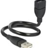 Cavo semi-rigido USB2.0 A Maschio / A Femmina 35cm Nero