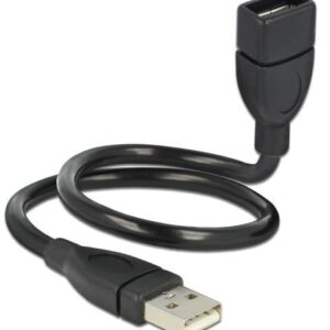 Cavo semi-rigido USB2.0 A Maschio / A Femmina 35cm Nero