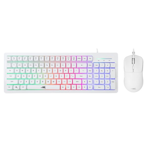 Kit Tastiera 101 Tasti e Mouse USB 7200 dpi Bianco, ORCA