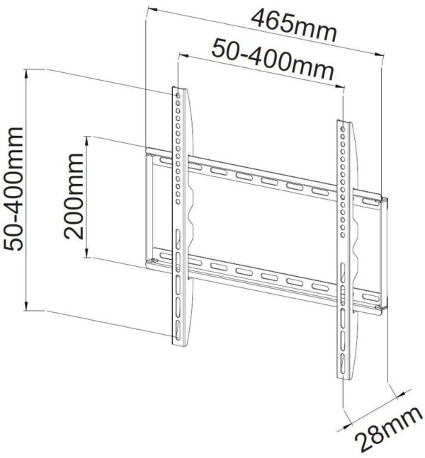 Supporto a Muro Fisso Slim per TV LED LCD 23-55'' Nero - immagine 4