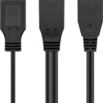 Cavo USB 3.2 SuperSpeed ad Y 2x A M / Micro B M 0,3 m Nero