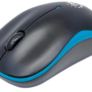 Mouse Ottico Wireless con Micro Ricevitore USB 1000dpi Nero/Azzurro