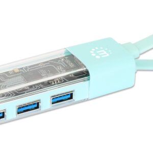 Hub Combo USB 3.0 USB-C™ e USB-A 4 Porte Verde Trasparente