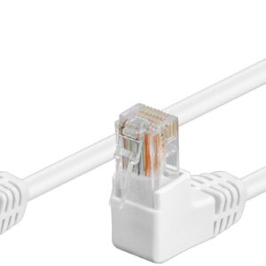 Cavo di rete Patch Angolato 90° CCA Cat. 5e Bianco UTP 1 m