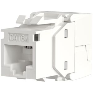 Frutto Keystone Cat.6A UTP Bianco con tappo antipolvere