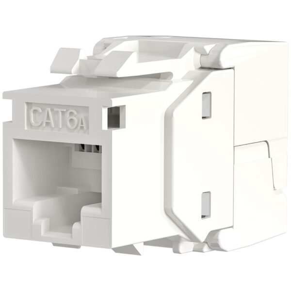 Frutto Keystone Cat.6A UTP Bianco con tappo antipolvere