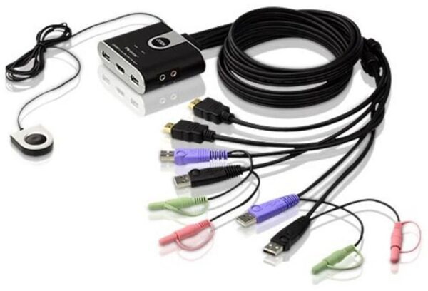Switch KVM USB HDMI a 2 porte con Audio, CS692