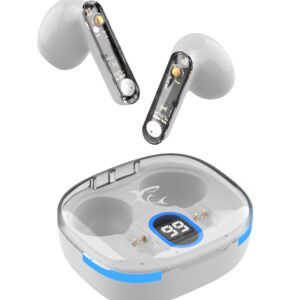 Auricolari Wireless Bluetooth v5.3 Custodia di Ricarica con Display Bianco