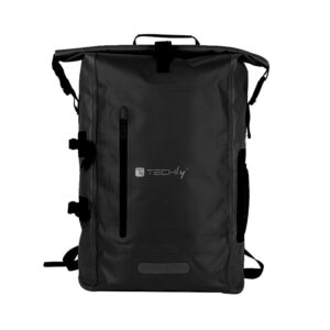 Zaino Impermeabile 25L Roll-Top con Tracolla Regolabile Nero