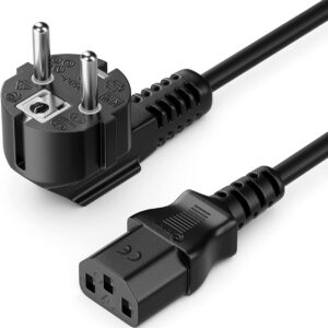 Cavo alimentazione C13 F a Schuko angolato 1,8m nero