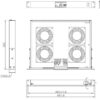 Gruppo 4 Ventole 1U per Rack 19'' con Termostato LED Nero - immagine 3