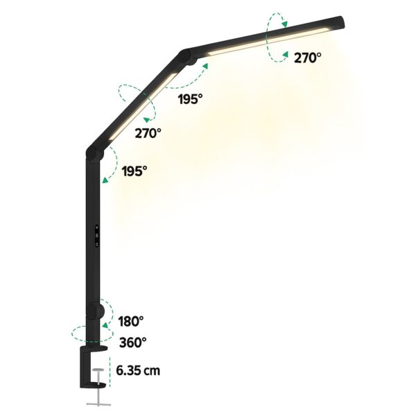 Lampada LED a Doppia Sorgente Luminosa con Braccio Regolabile e Attacco a Morsetto - immagine 5