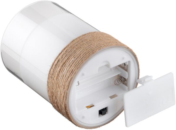 Set di 3 Candele a LED in Vera Cera Bianca in Vetro e Canapa con Timer - immagine 5