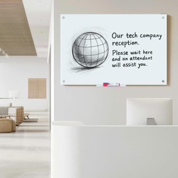 Lavagna Magnetica in Vetro Bianco 88x120 cm - immagine 5
