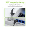 Cavo di rete Patch Slim Angolato 90° Rame TPE Cat. 6A Nero UTP 1,5 m - immagine 5