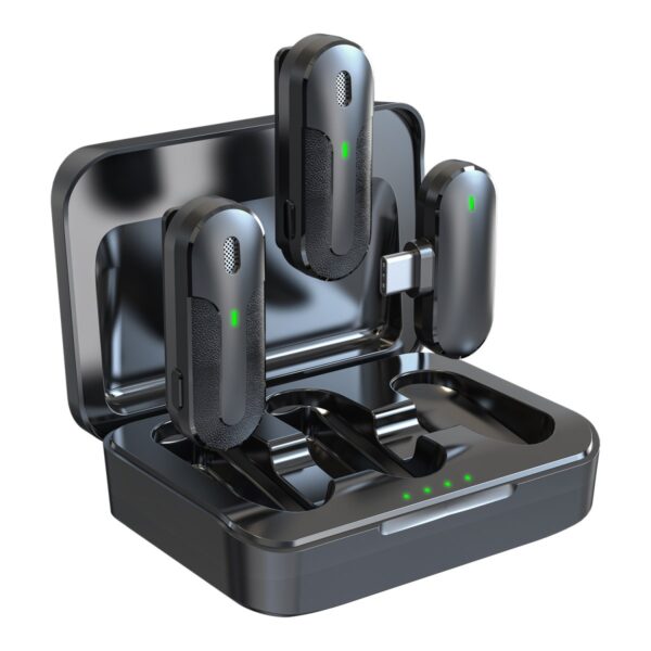 Set 2 Mini Microfoni Lavalier Wireless con Ricevitore USB-C™ e Custodia di Ricarica, TX301 - immagine 5