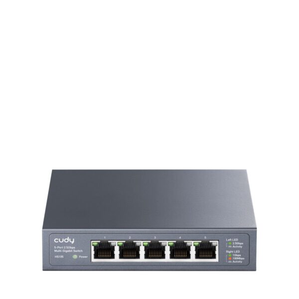 Switch con 5 Porte 2.5G Ethernet Custodia in Metallo, HS105 - immagine 5