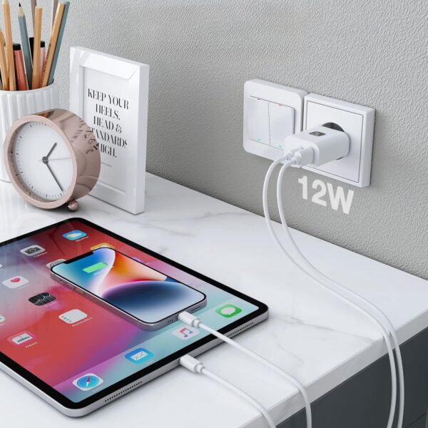 Caricatore Alimentatore 2x USB-A 12W da Muro - immagine 5