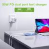 Caricatore Alimentatore USB-C™ 30W e USB-A QC3.0 da Muro - immagine 5
