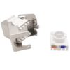 Frutto Keystone RJ45 Cat.6A 10Gigabit FTP 180° Toolless con Otturatore - immagine 5
