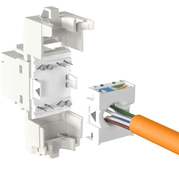 Frutto Keystone Cat.6A UTP Bianco con tappo antipolvere - immagine 4