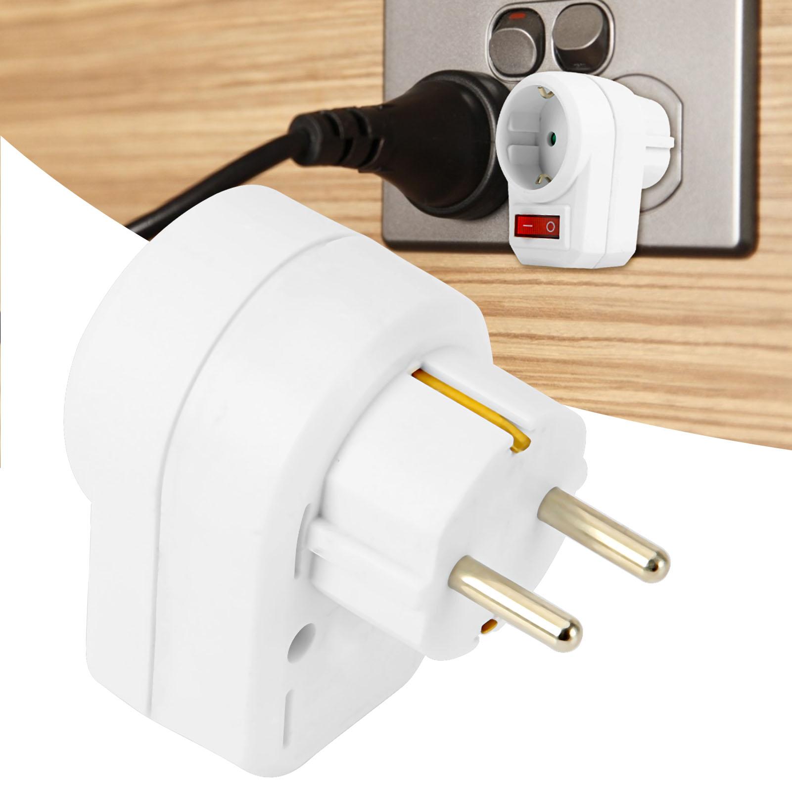 Adattatore con Presa Schuko CEE 7/4 con Interruttore Bianco - immagine 5