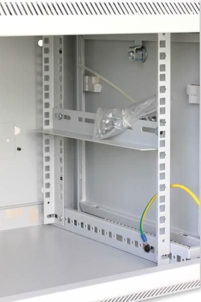 Armadio Rack 19'' a muro 12 unità sezione unica prof. 600mm Grigio - immagine 4